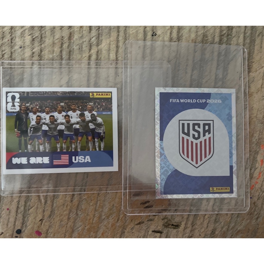 Panini FIFA World Cup 2026 USA Sticker Set USA 1 Holographic & USA 13 Team Photo